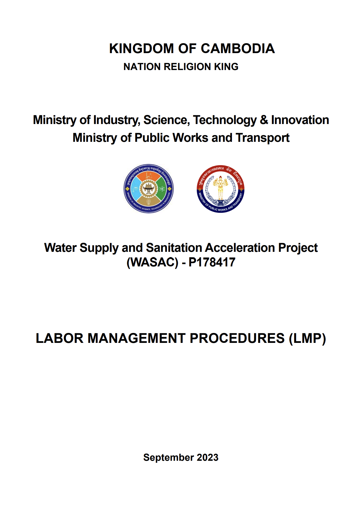 LABOR MANAGEMENT PROCEDURES (WATER SUPPLY AND SANITATION ACCELERATION PROJECT)